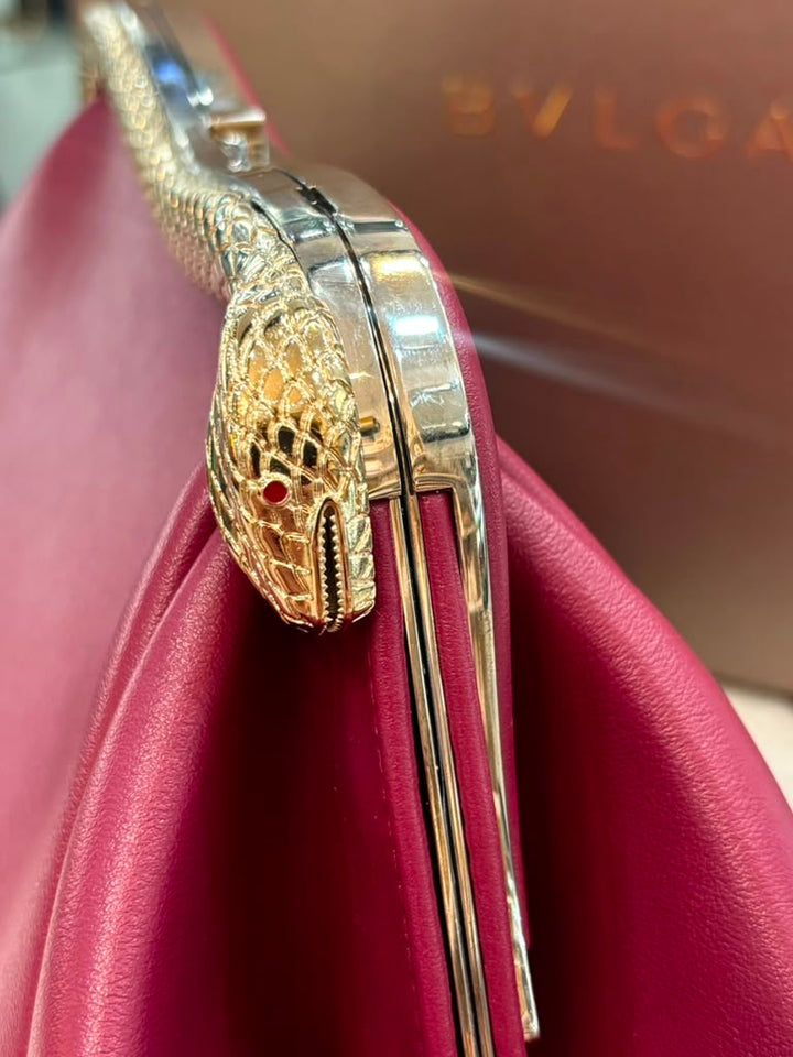 BVLGARI SERPENTINE FOREVER CALFSKIN LEATHER CLUTCH BAG