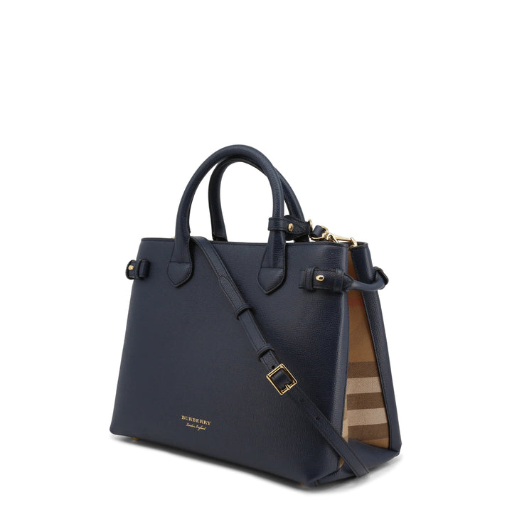 BURBERRY BANNER LEATHER &amp; HOUSE CHECK TOTE BAG