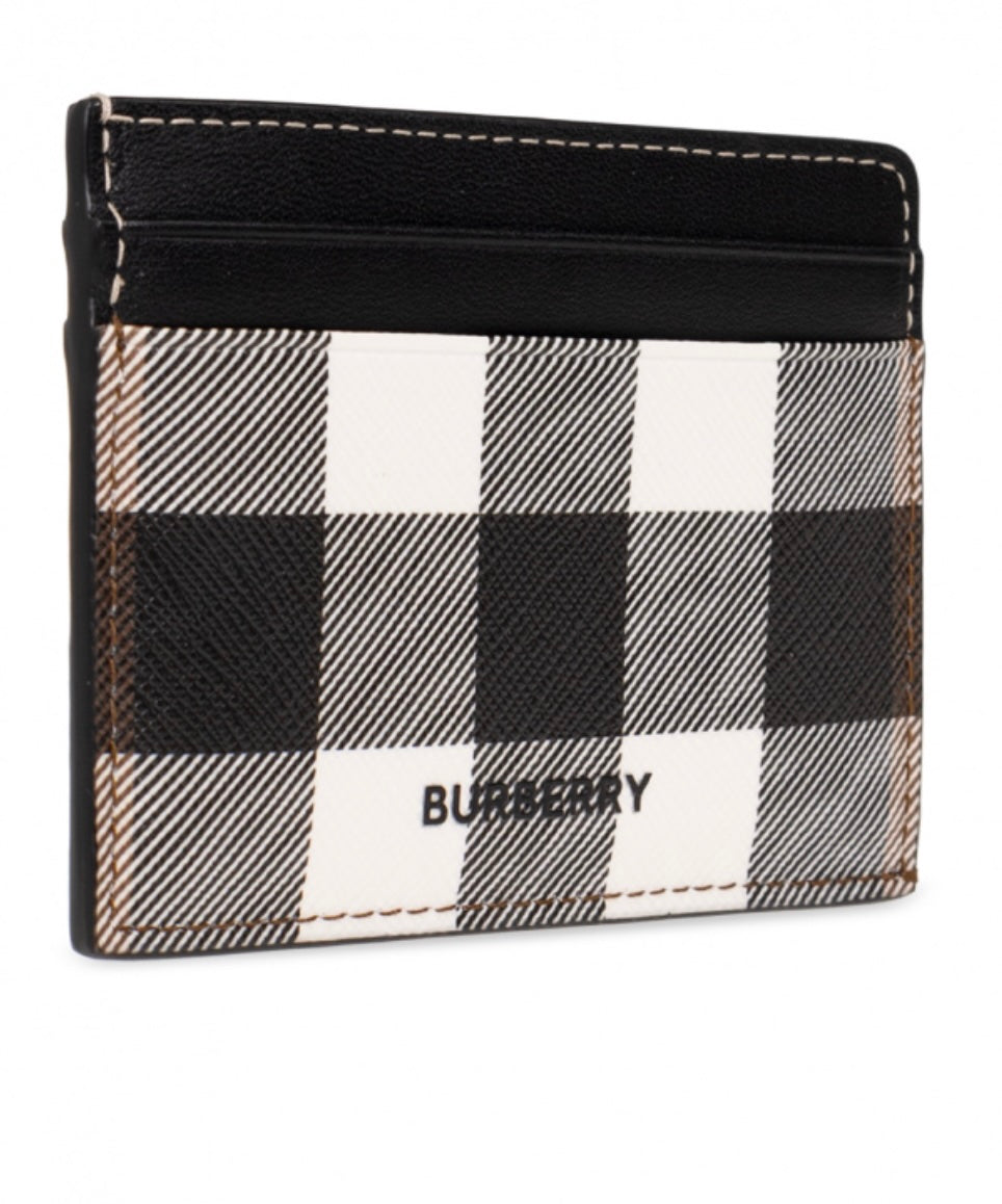 BURBERRY BLACK CHECK CARD HOLDER