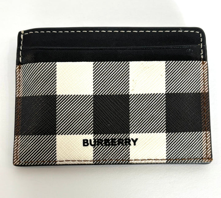 BURBERRY BLACK CHECK CARD HOLDER