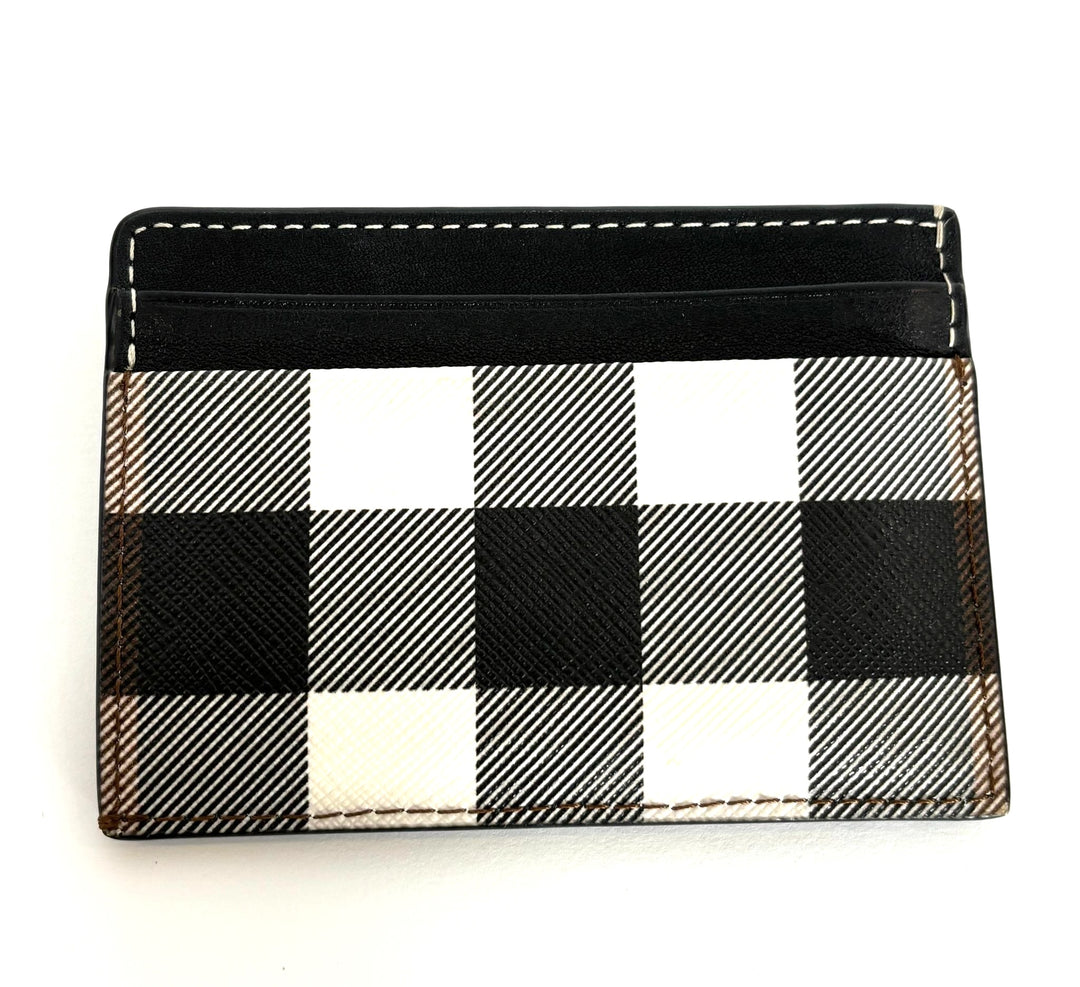 BURBERRY BLACK CHECK CARD HOLDER