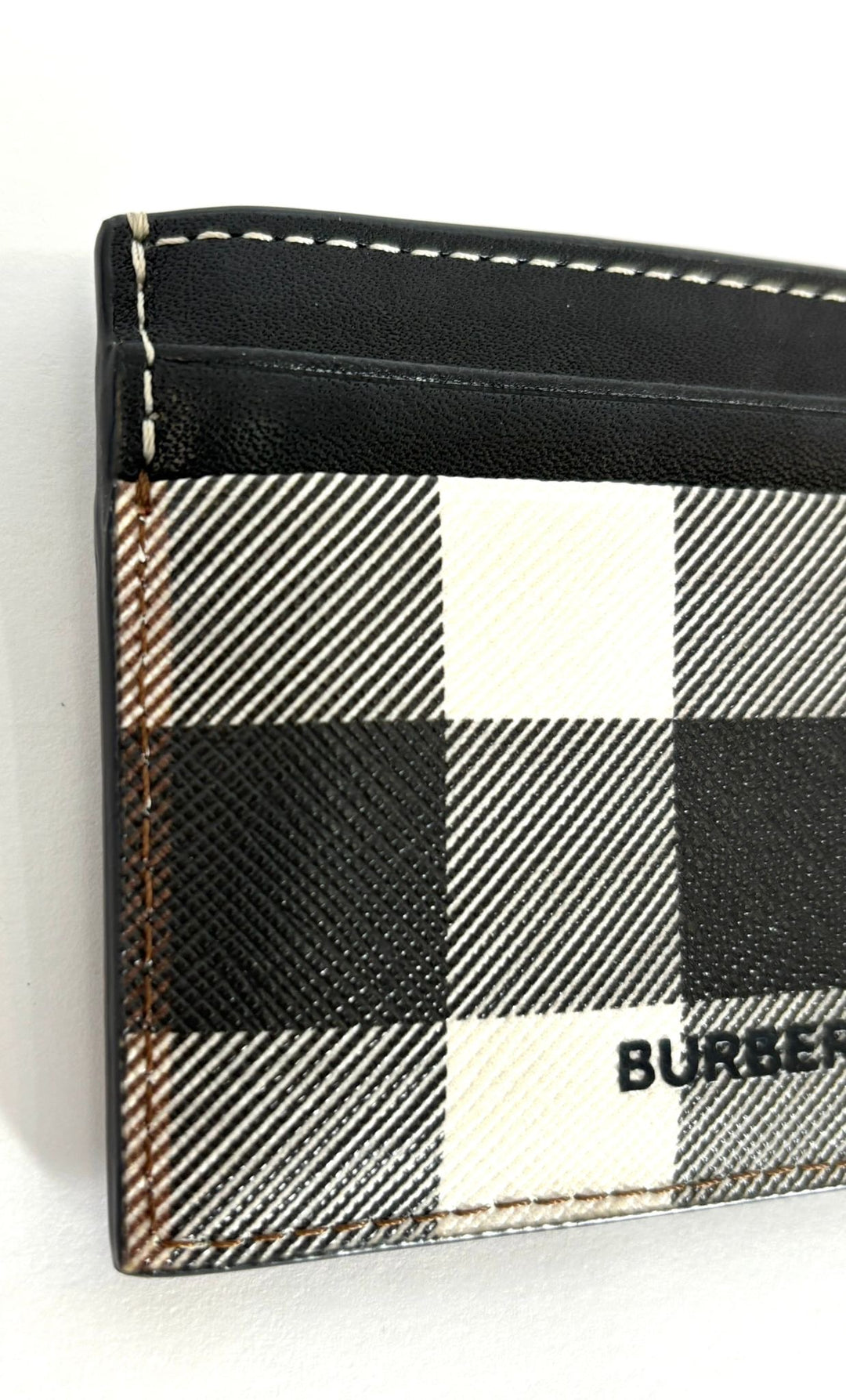 BURBERRY BLACK CHECK CARD HOLDER