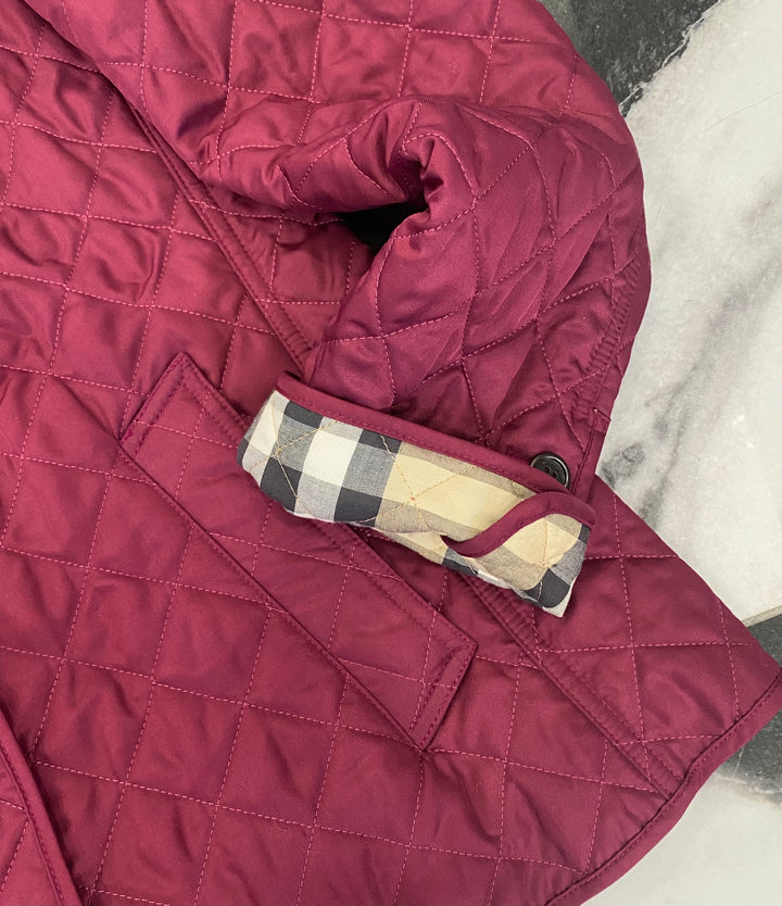 BURBERRY BRIT QUILTED JACKET IN MAGENTA NOVA CHECK