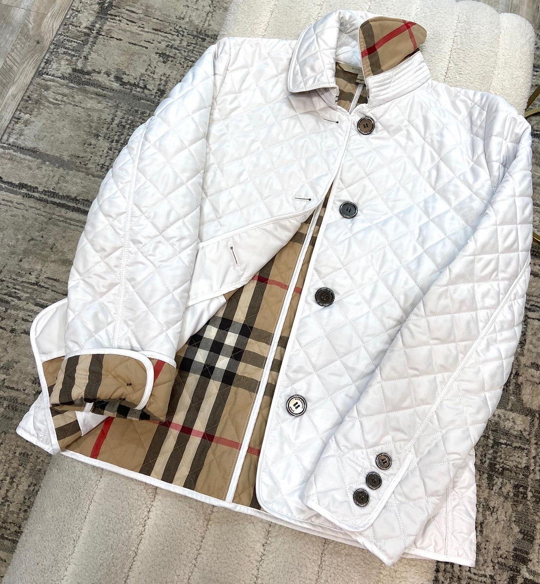BURBERRY BRIT DIAMOND QUILTED NOVA CHECK JACKET