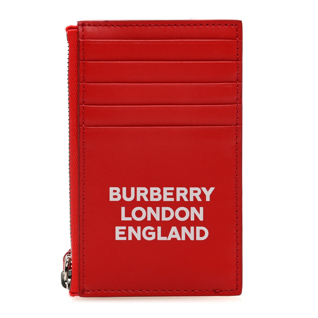 BURBERRY CALFSKIN LEATHER LONDON ENGLAND LOGO PRINT CARD HOLDER