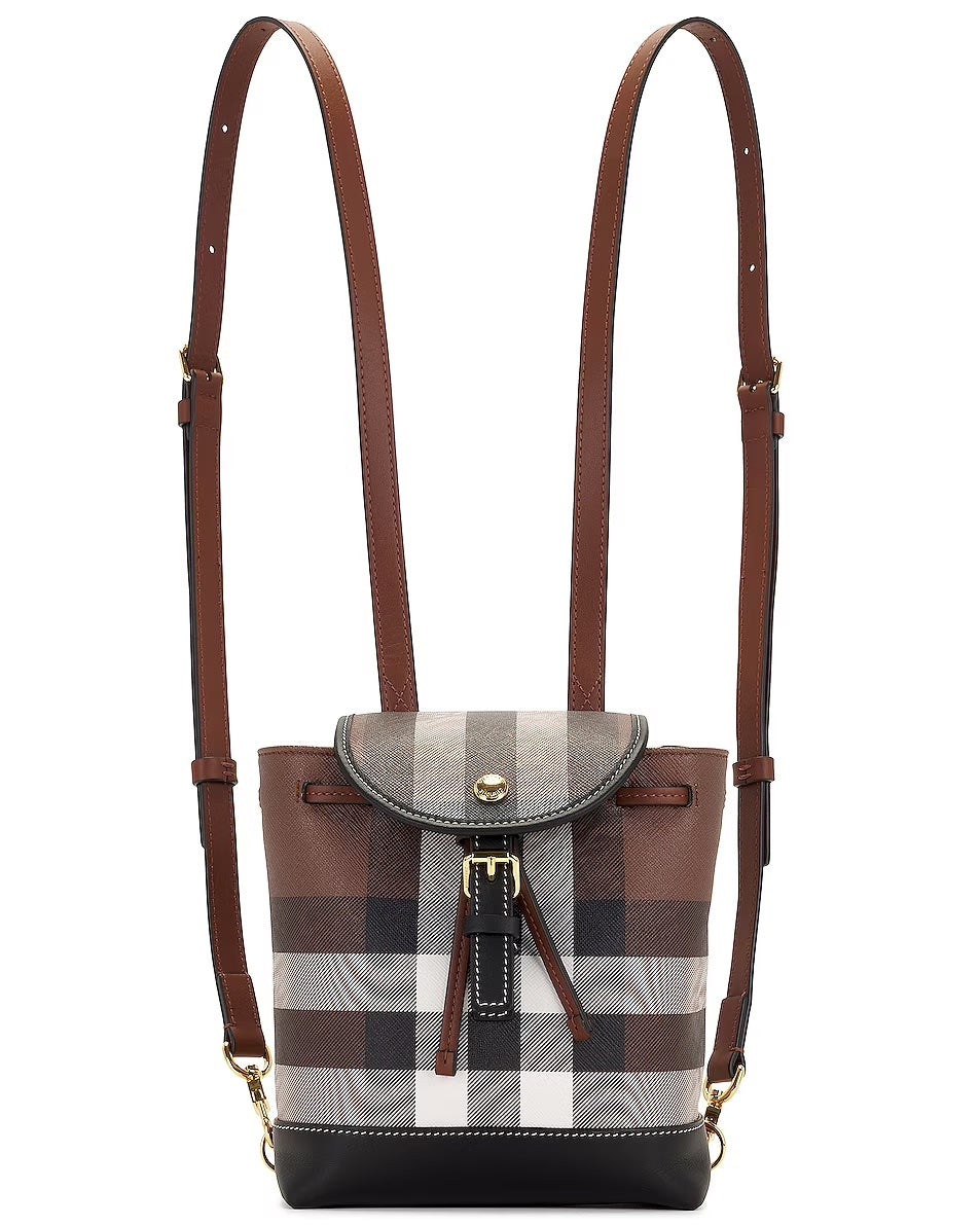 burberry backpack mini BURBERRY BROWN CHECK MICRO BACKPACK – Caroline's Fashion Luxuries