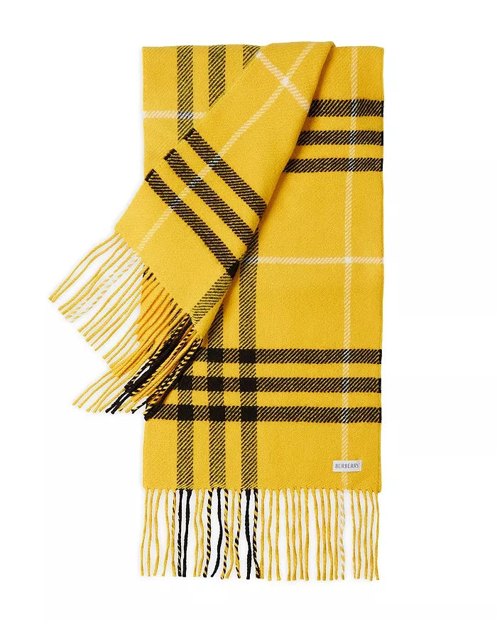 BURBERRY CHECK WOOL &amp; CASHMERE SCARF
