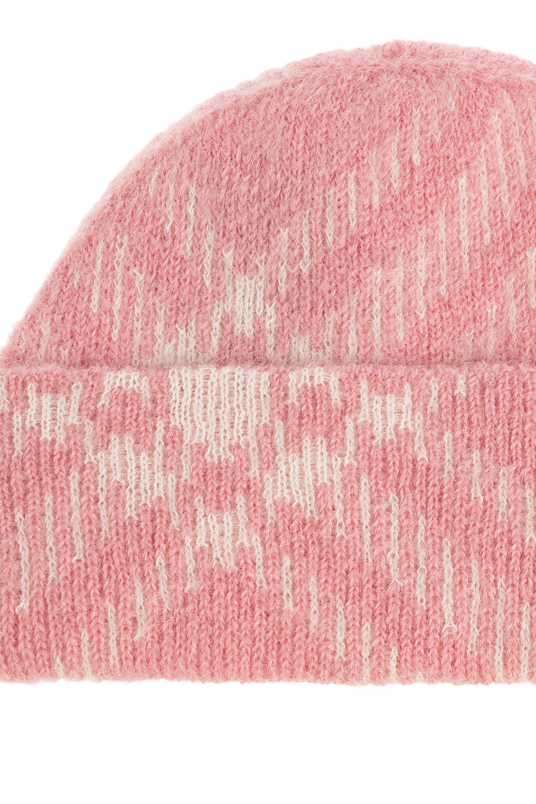 BURBERRY CHECK MOHAIR &amp; WOOL BLEND BEANIE HAT