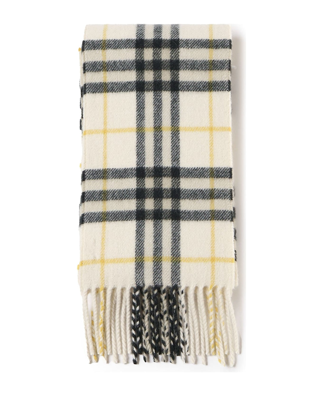 BURBERRY HOUSE CHECK CASHMERE FRINGED SCARF