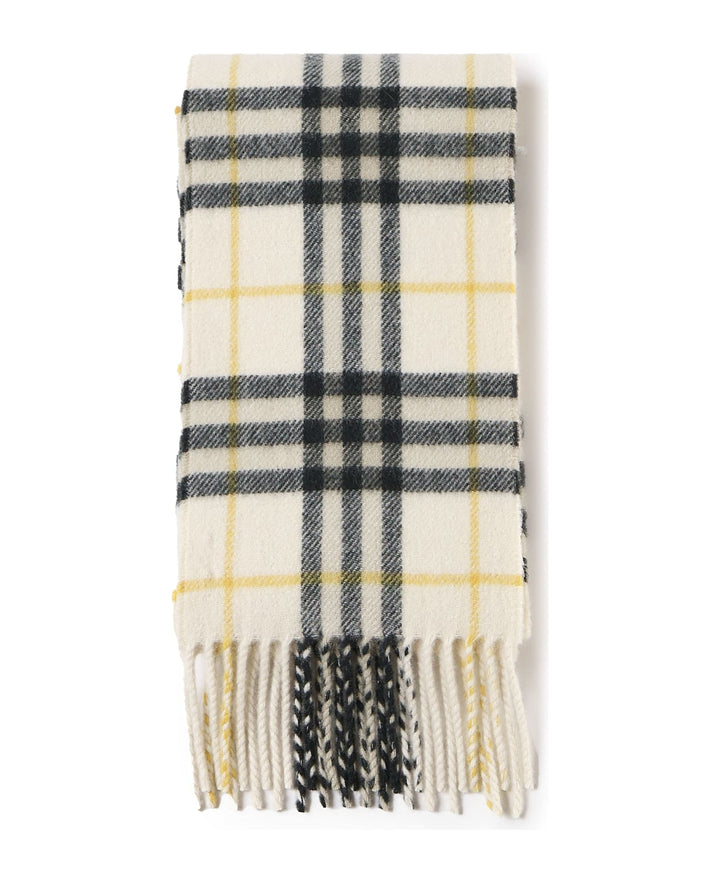 BURBERRY HOUSE CHECK CASHMERE FRINGED SCARF
