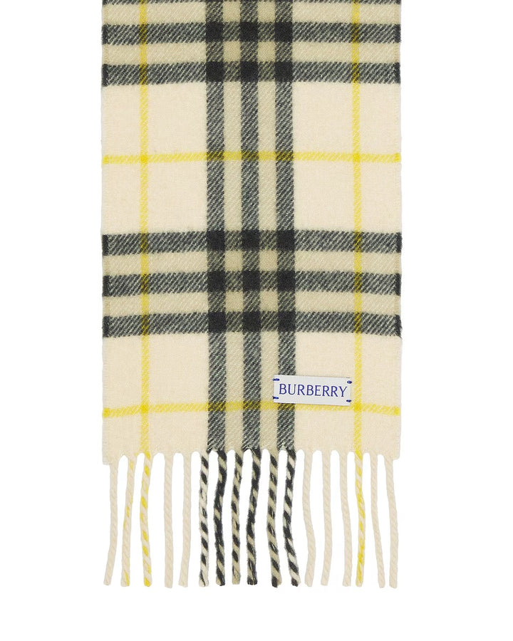 BURBERRY HOUSE CHECK CASHMERE FRINGED SCARF