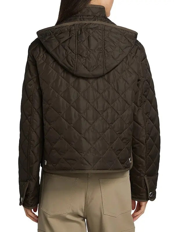 BURBERRY DIAMOND QUILTED NYLON CROPPED JACKET – Caroline's