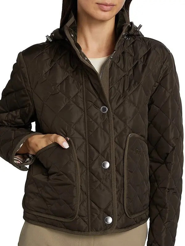 BURBERRY DIAMOND QUILTED NYLON CROPPED JACKET – Caroline's