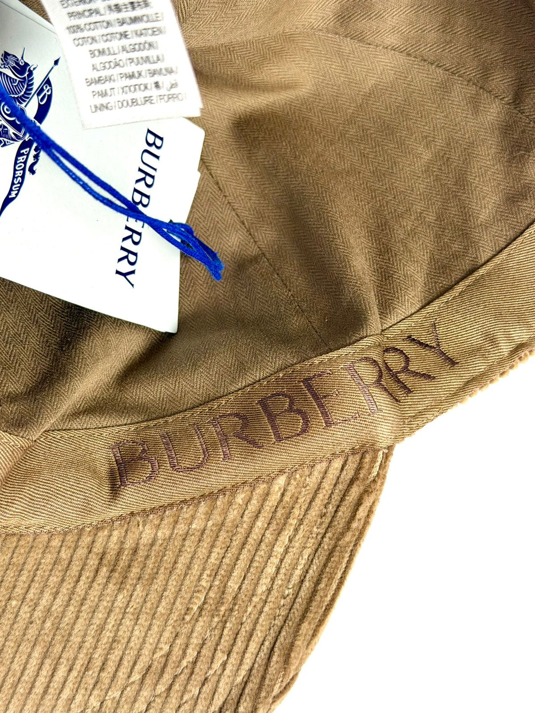 BURBERRY EKD EMBROIDERED CORDUROY BASEBALLE CAP