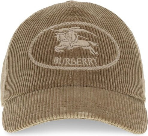 BURBERRY EKD EMBROIDERED CORDUROY BASEBALLE CAP