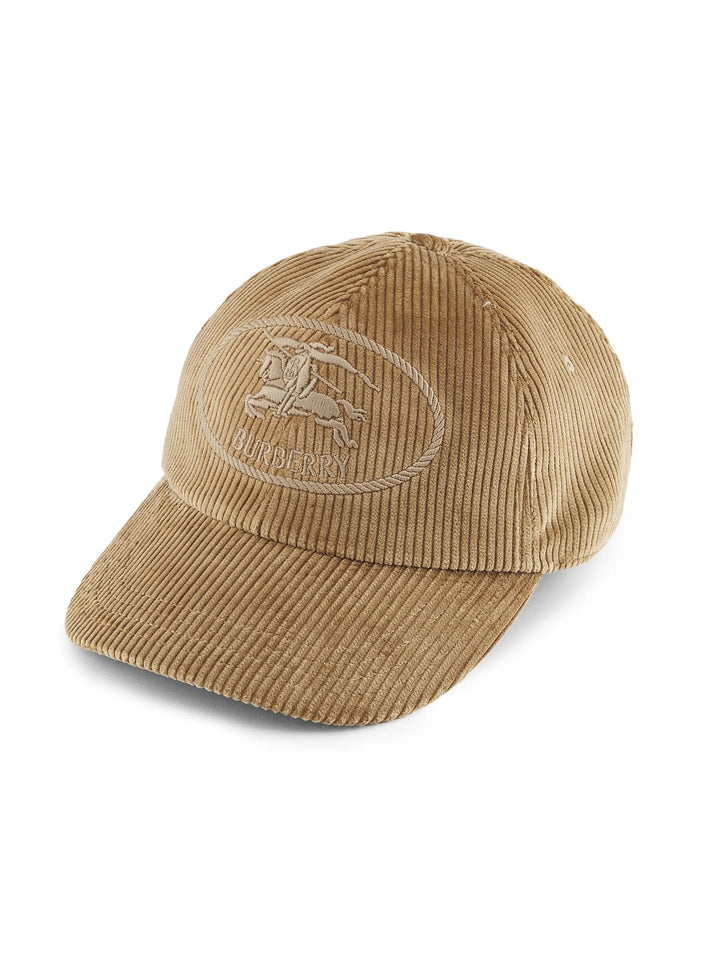 BURBERRY EKD EMBROIDERED CORDUROY BASEBALLE CAP