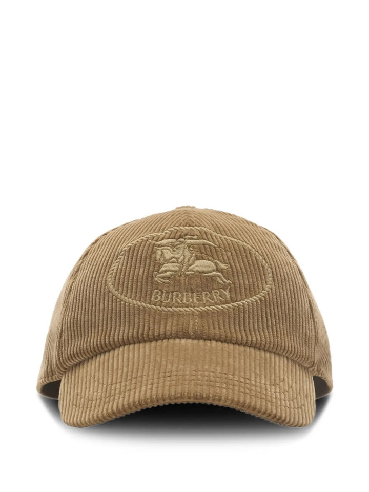 BURBERRY EKD EMBROIDERED CORDUROY BASEBALLE CAP