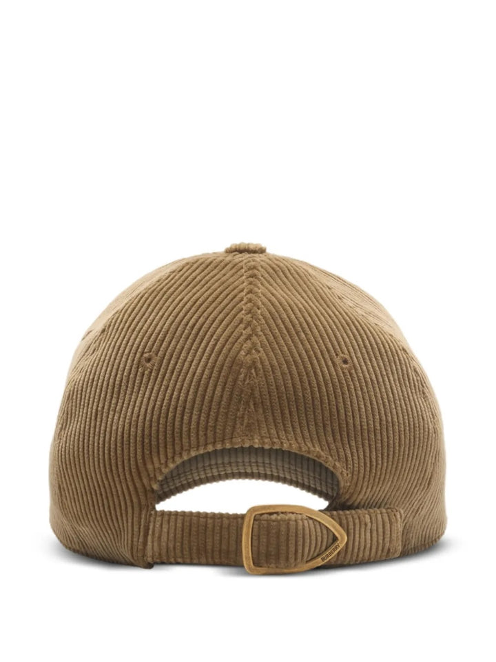 BURBERRY EKD EMBROIDERED CORDUROY BASEBALLE CAP