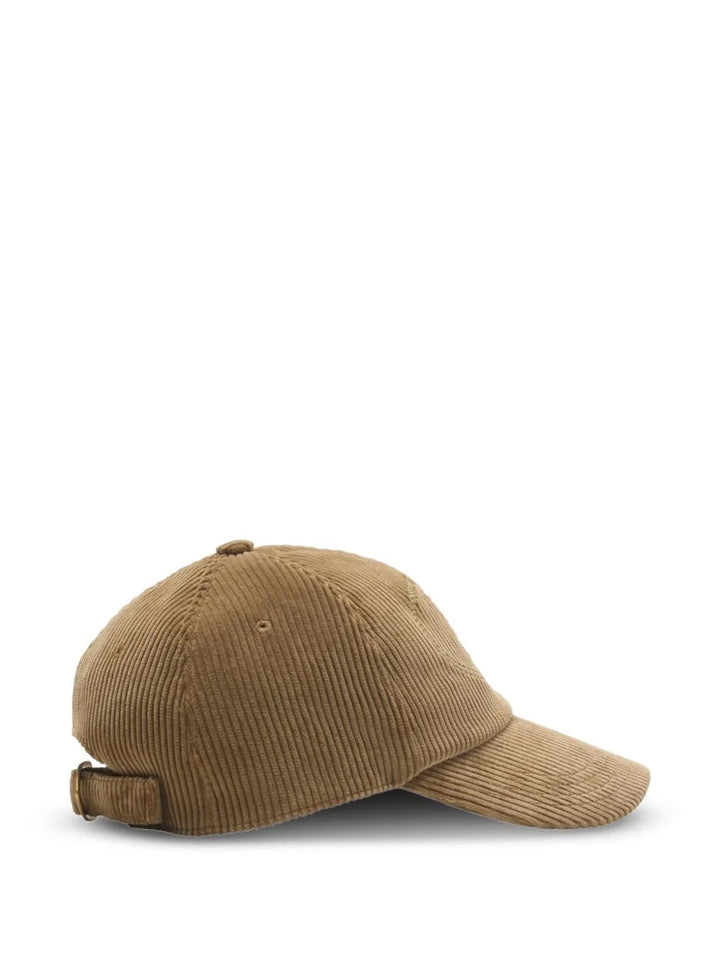 BURBERRY EKD EMBROIDERED CORDUROY BASEBALLE CAP