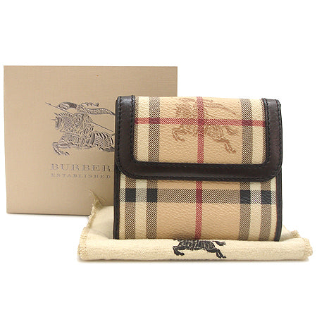 BURBERRY HAYMARKET CHECK EKD BI-FOLD COMPACT WALLET