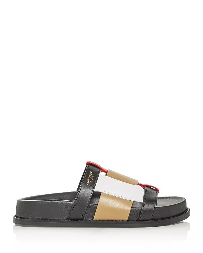 BURBERRY ELLENDALE WOVEN CALFSKIN LEATHER MULES