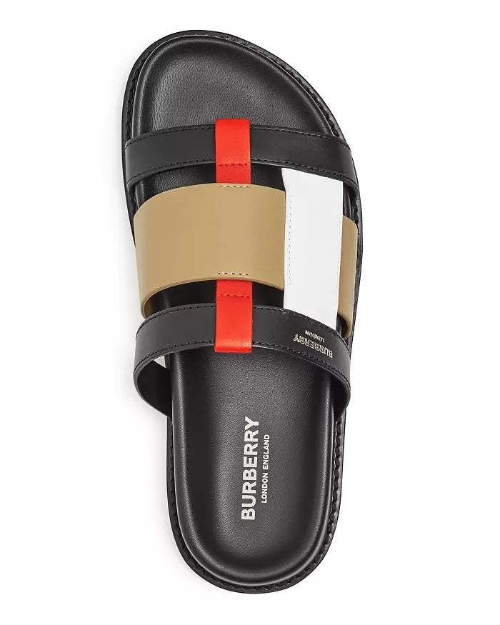BURBERRY ELLENDALE WOVEN CALFSKIN LEATHER MULES