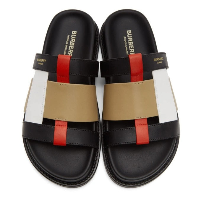 BURBERRY ELLENDALE WOVEN CALFSKIN LEATHER MULES