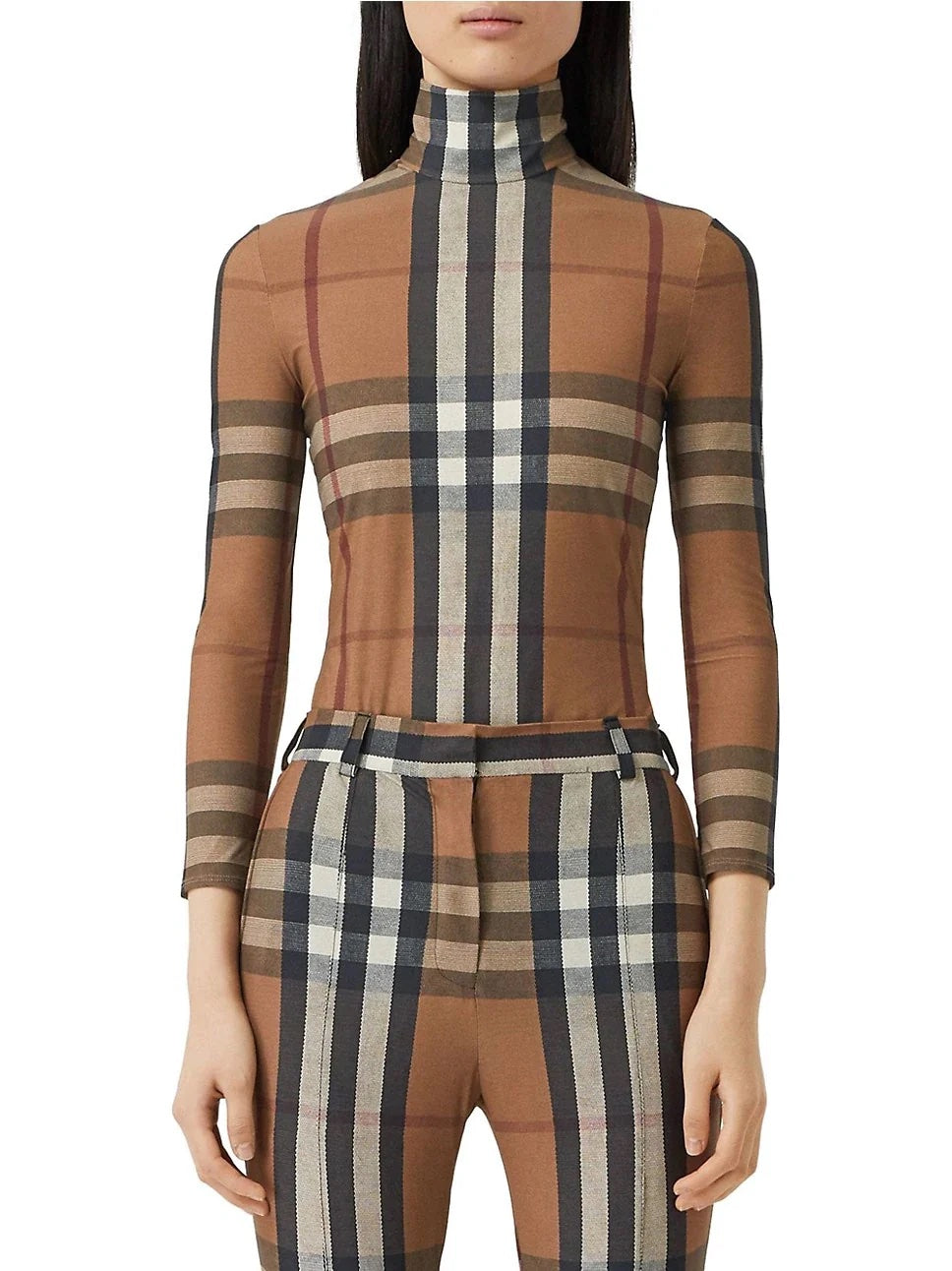 BURBERRY EMERY VINTAGE CHECK JERSEY TURTLENECK TOP – Caroline's