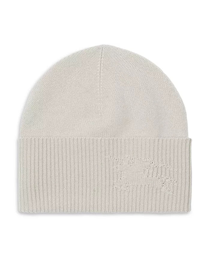BURBERRY EQUESTRIAN KNIGHT CASHMERE BEANIE