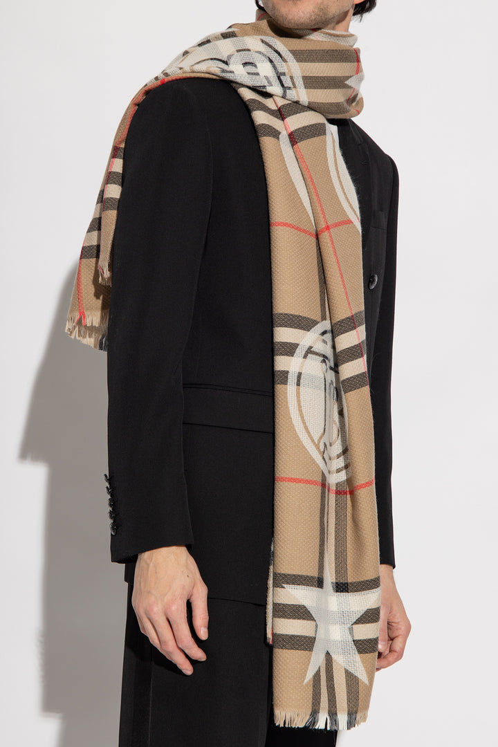 BURBERRY GIANT CHECK CASHMERE BLEND SCARF