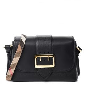 BURBERRY CALFSKIN LEATHER MEDIUM BUCKLE CROSSBODY BAG