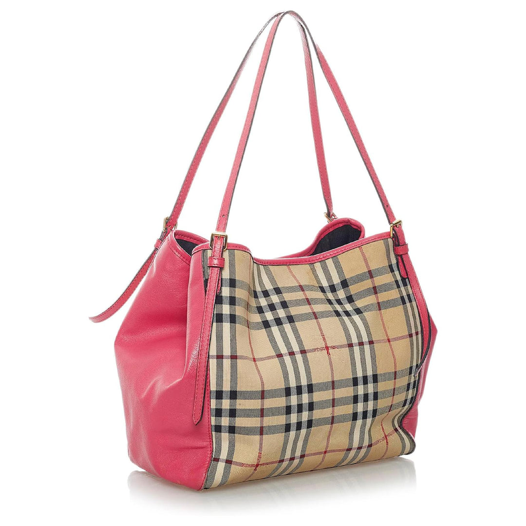 BURBERRY HAYMARKET CHECK CANTERBURY TOTE BAG