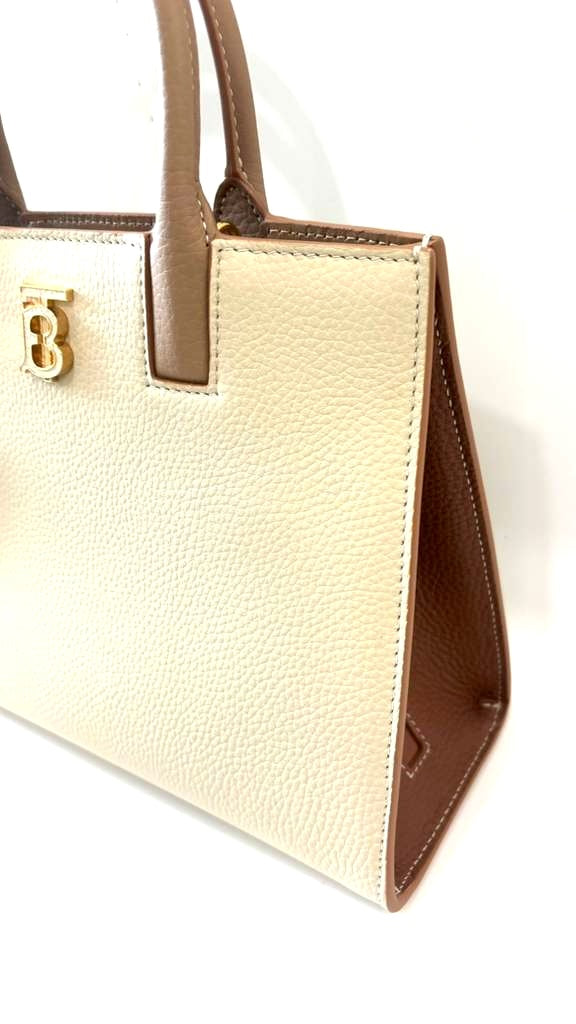 BURBERRY MINI FRANCES CALFSKIN LEATHER TOTE BAG