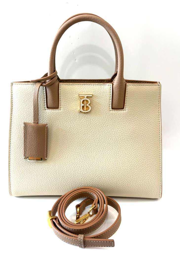BURBERRY MINI FRANCES CALFSKIN LEATHER TOTE BAG