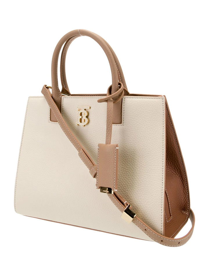 BURBERRY MINI FRANCES CALFSKIN LEATHER TOTE BAG
