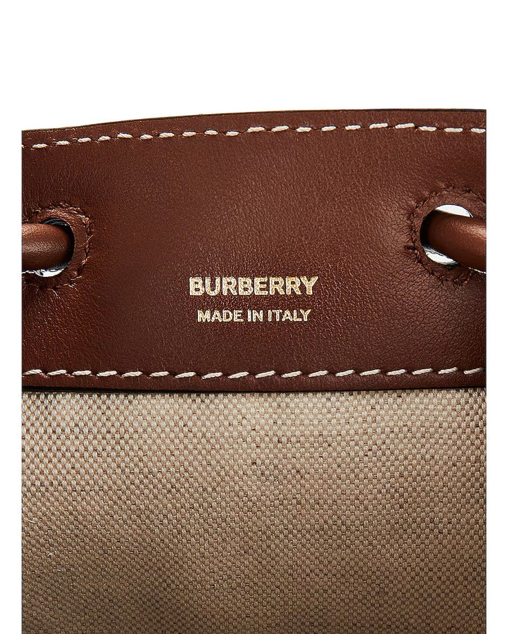 BURBERRY TB DRAWSTRING MINI BUCKET BAG