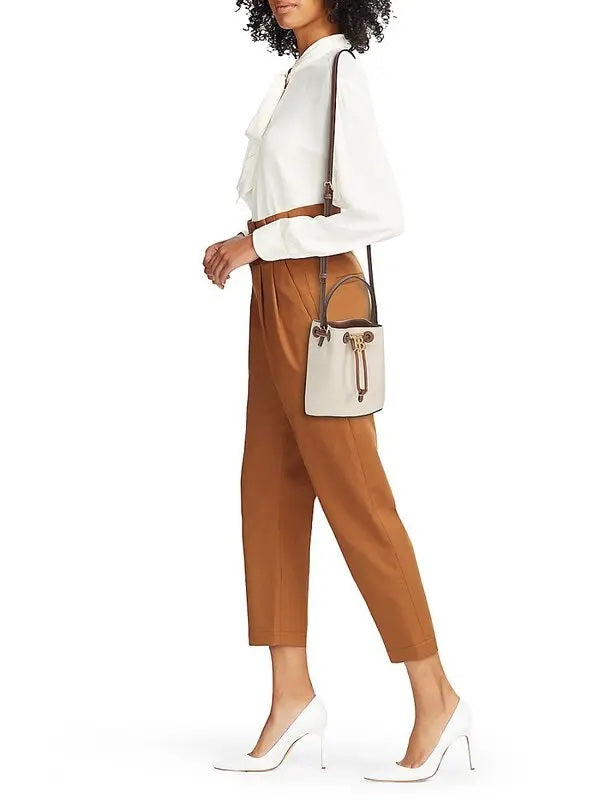 BURBERRY TB DRAWSTRING MINI BUCKET BAG