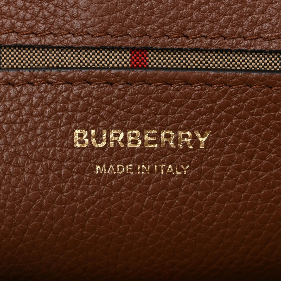 BURBERRY NOTE NOVA CHECK GRAINED CALFSKIN CROSSBODY BAG