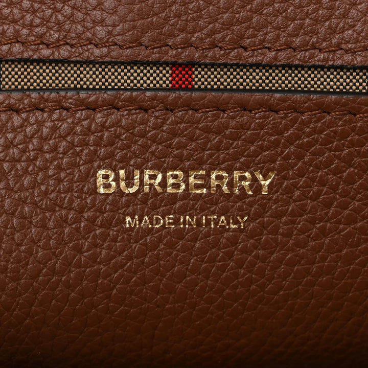 BURBERRY NOTE NOVA CHECK GRAINED CALFSKIN CROSSBODY BAG