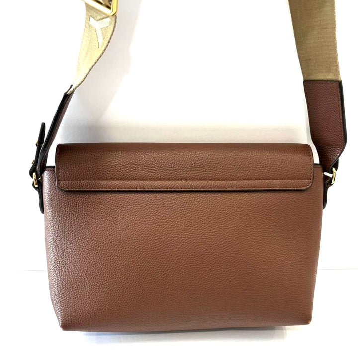 BURBERRY NOTE NOVA CHECK GRAINED CALFSKIN CROSSBODY BAG