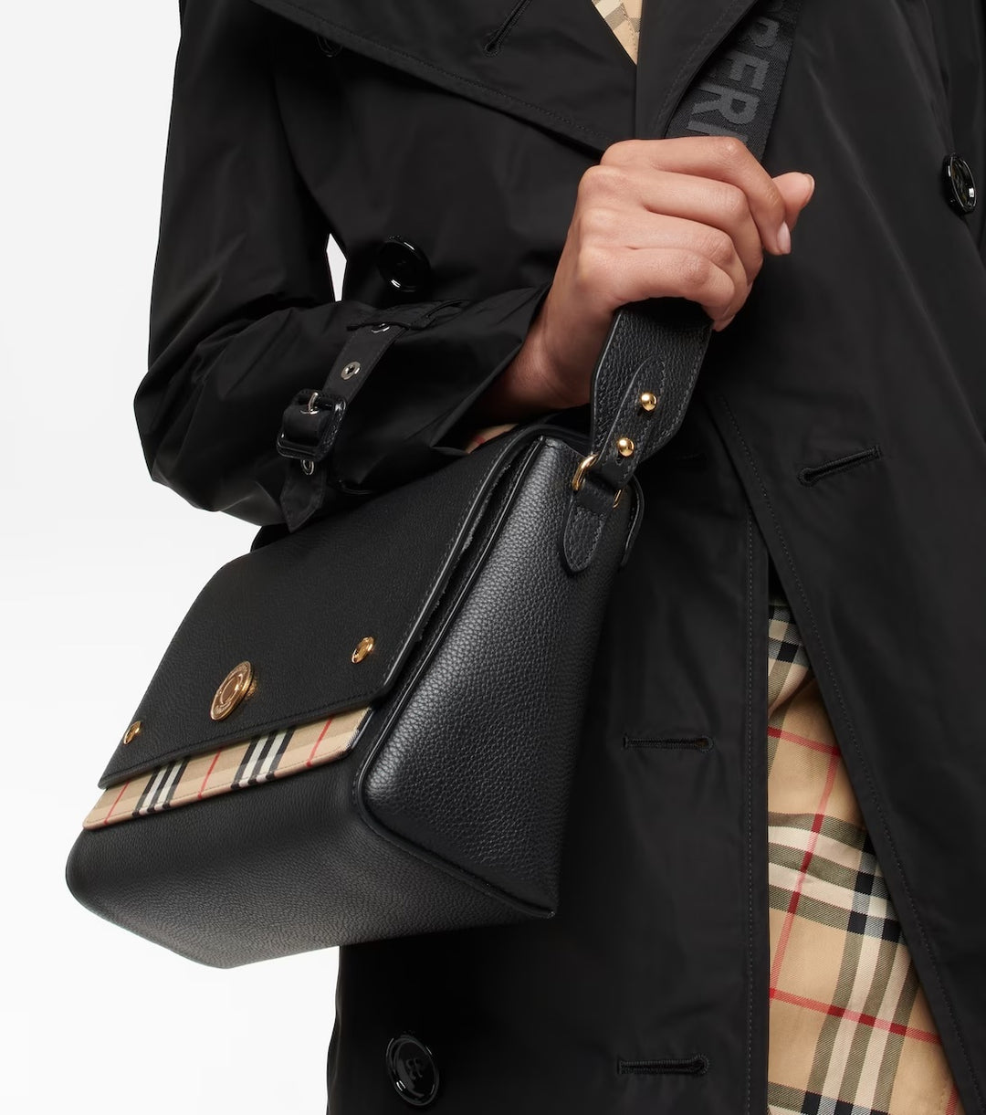 BURBERRY NOTE LEATHER SHOULDER BAG