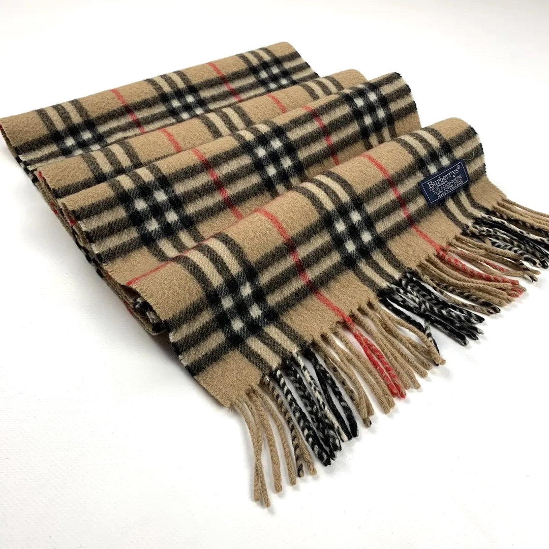 BURBERRY NOVA CHECK FRINGE CASHMERE SCARF