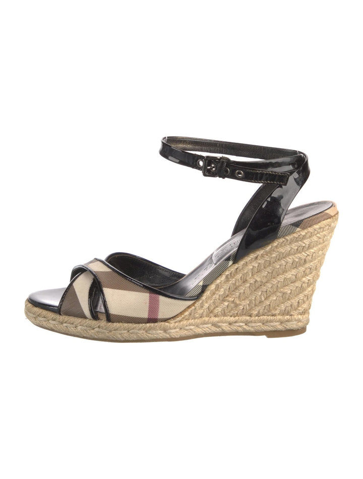 BURBERRY NOVA CHECK WEDGE HEEL ESPADRILLES