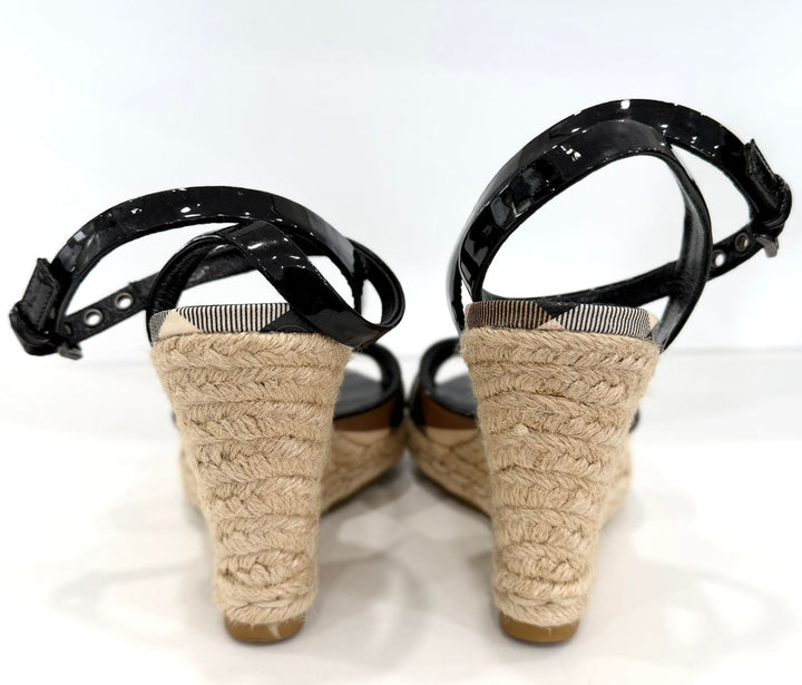 BURBERRY NOVA CHECK WEDGE HEEL ESPADRILLES