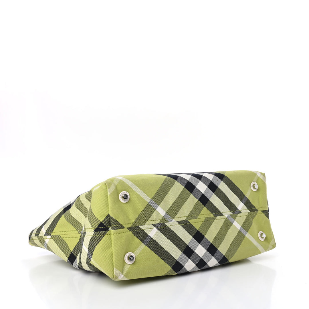 BURBERRY NOVA CHECK LIME GREEN SHOPPER TOTE BAG – Caroline's