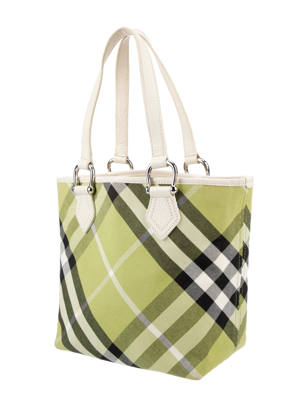 BURBERRY NOVA CHECK LIME GREEN SHOPPER TOTE BAG – Caroline's
