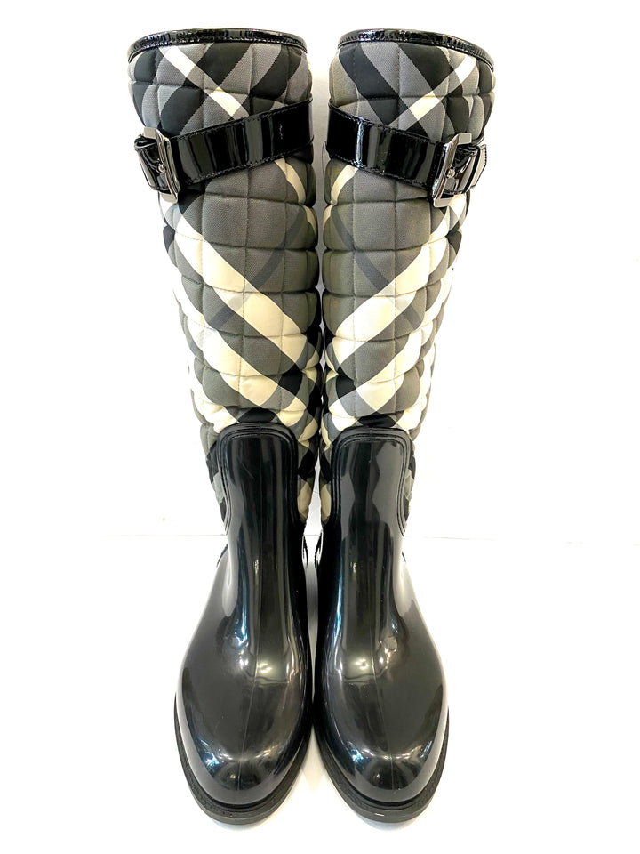 BURBERRY NOVA CHECK TALL RAIN BOOTS