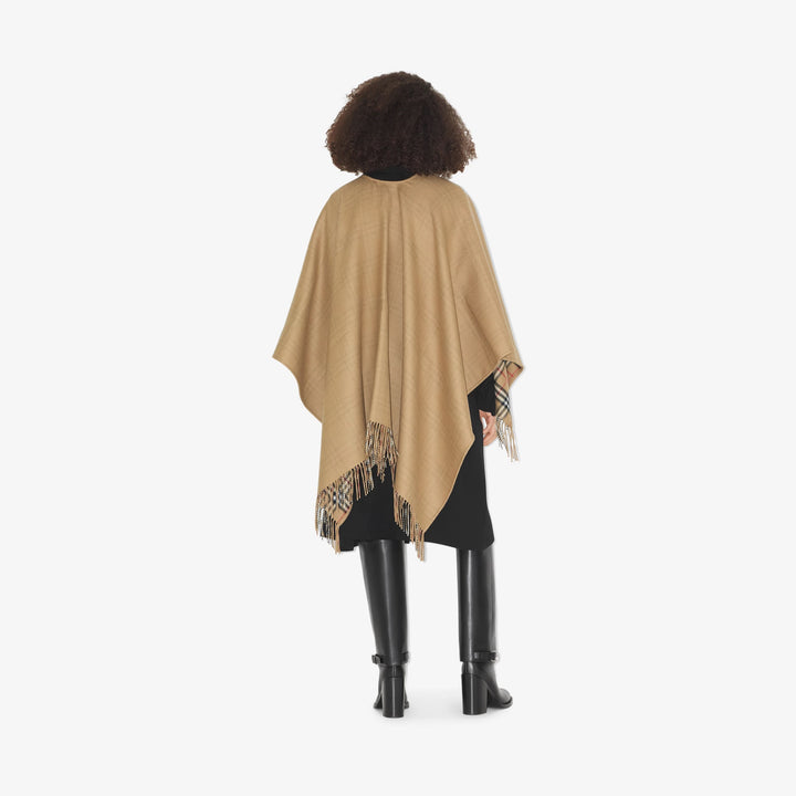 BURBERRY REVERSIBLE HOUSE CHECK WOOL CAPE