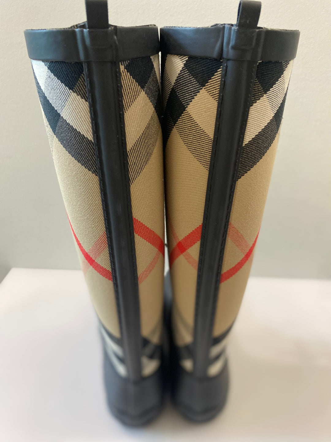 BURBERRY SIMEON HOUSE CHECK LACE UP RAIN BOOTS