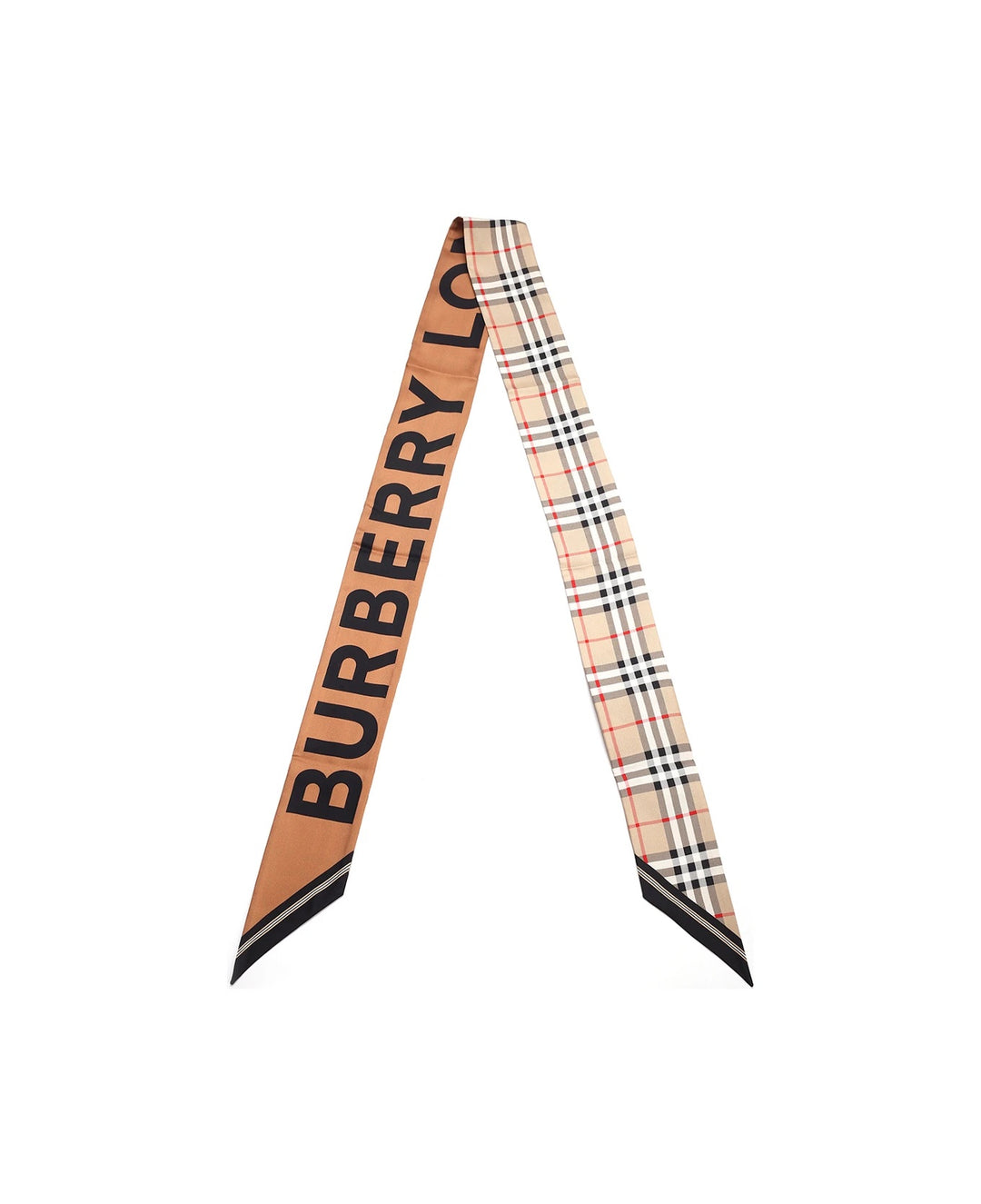 BURBERRY VINTAGE CHECK LOGO SILK SKINNY SCARF